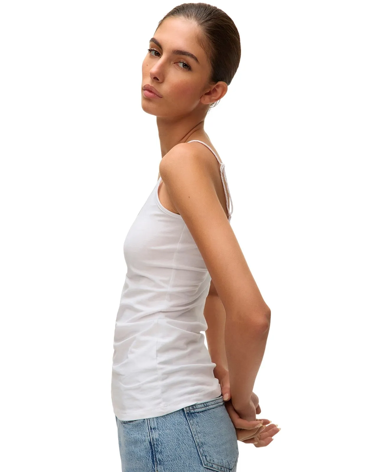Damen Shirt Maxi My Soft V Singlet von Vero Moda in Bright White