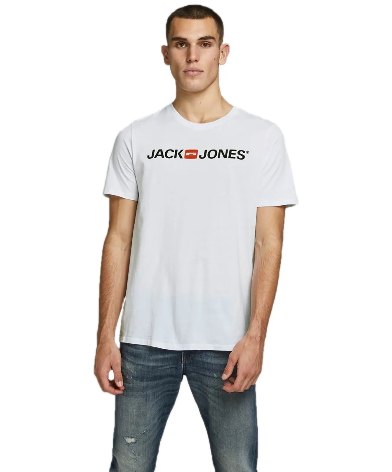 Herren Shirt Corp Logo Tee von Jack & Jones in White