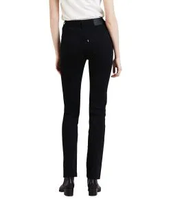 Levi’s 724 - Gerade Schwarze Jeans mit hohem Bund - Hinten  