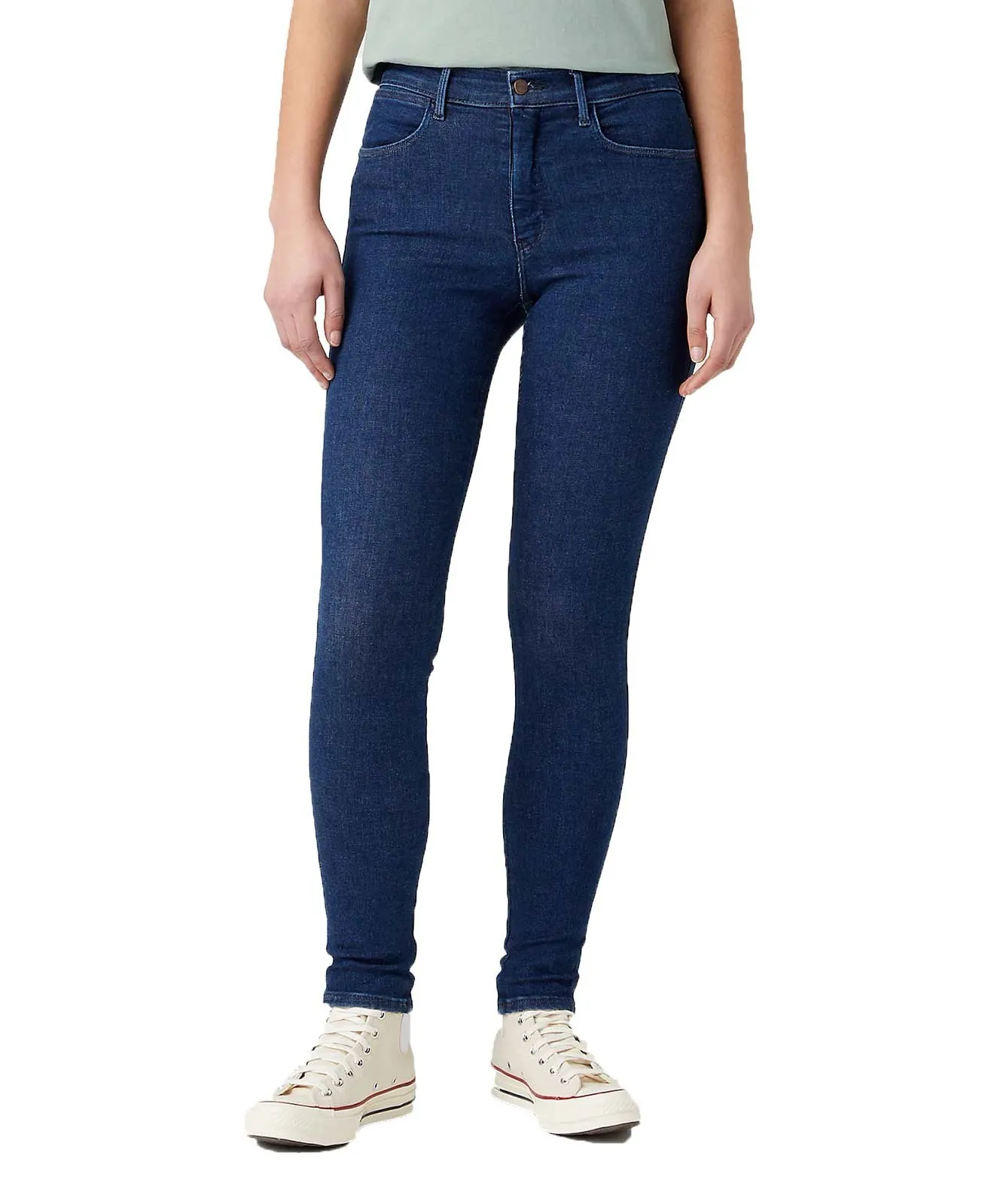Damen Jeans High Skinny Jeans von Wrangler in Airblue