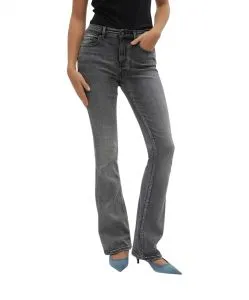 Vero Moda Jeans Flash in Grau mit ausgestelltem Bein