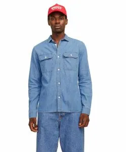 Jack & Jones Jeanshemd Travis in Hellblau mit Langarm
