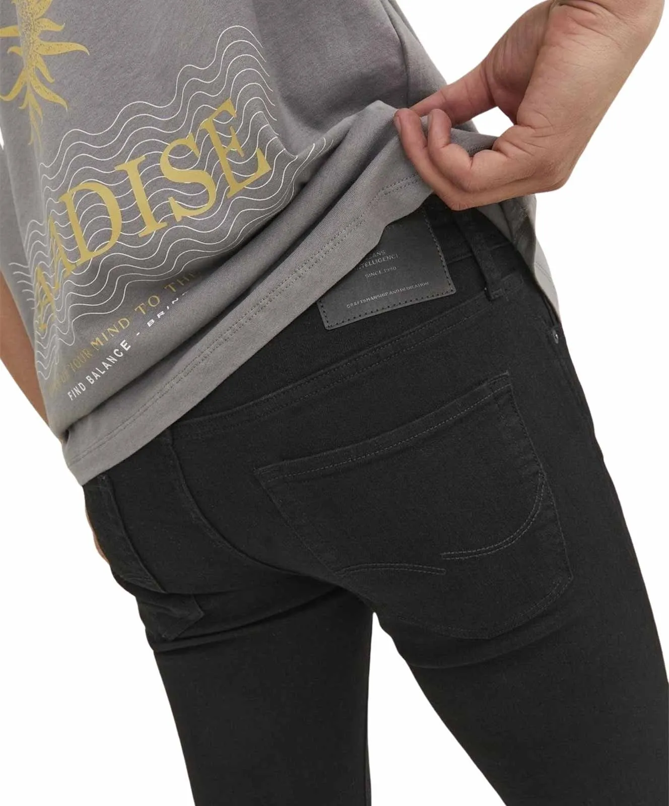 Herren Jeans Liam von Jack & Jones in Black Denim