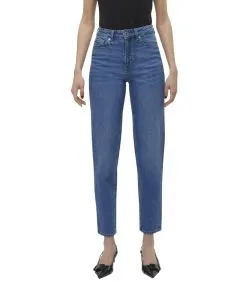 Vero Moda Tessa Jeans mit hoher Taille in Mittelblau