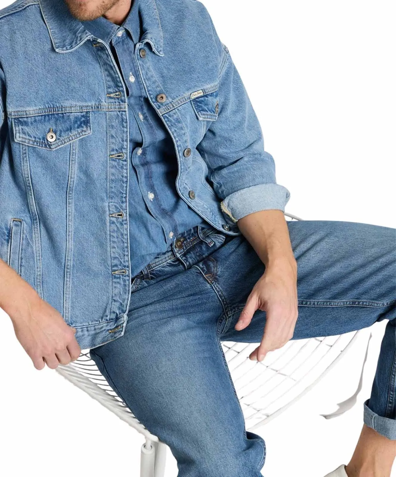 Herren Jeans Antonio von Cross in Mid Blue Used