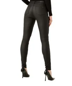 Garcia Damen Jeans Superslim Celia aus schwarzem Coated-Denim