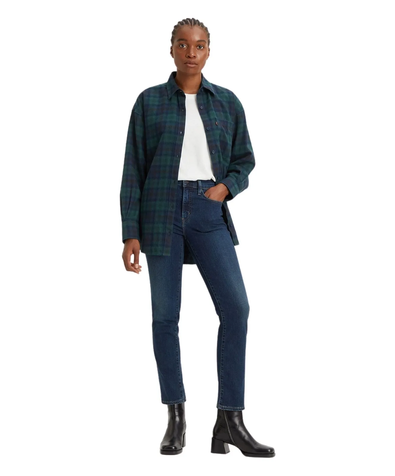 Damen Jeans 724 High-Waisted Straight von Levis in Blue Swell