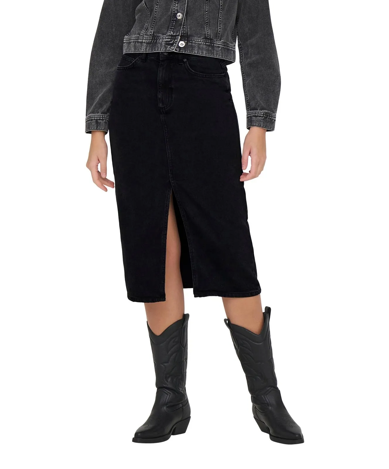 Damen Rock Bianca von Only in Washed Black