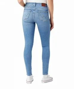 Wrangler Skinny Jeans mit hohem Bund in heller Waschung
