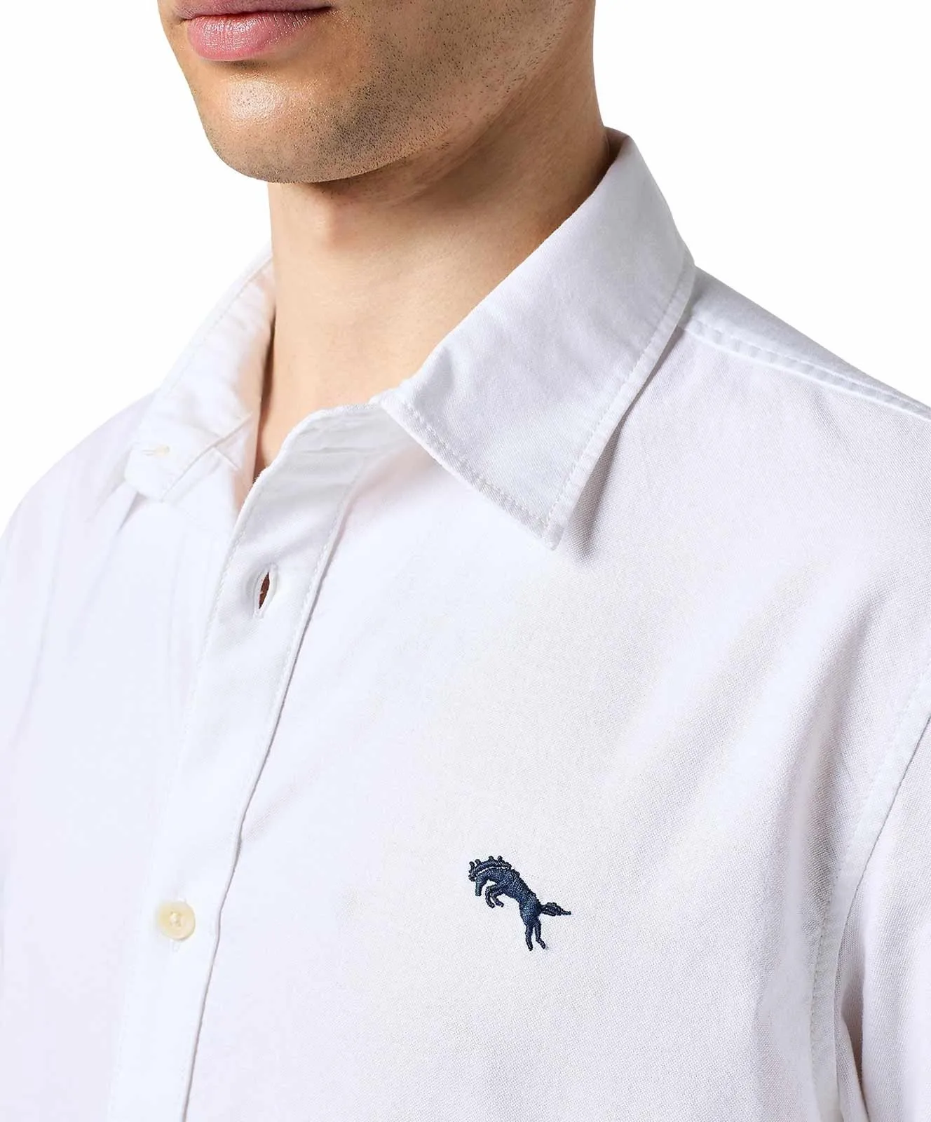 Herren Hemd Long Sleeve 1 Pocket Shirt von Wrangler in White Oxford