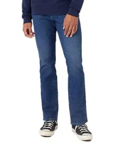 Wrangler Texas Stretch Jeans Straight Fit in Mittelblau