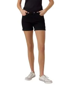 Vero Moda Jeans Shorts Luna mit Umschlagsaum in Schwarz
