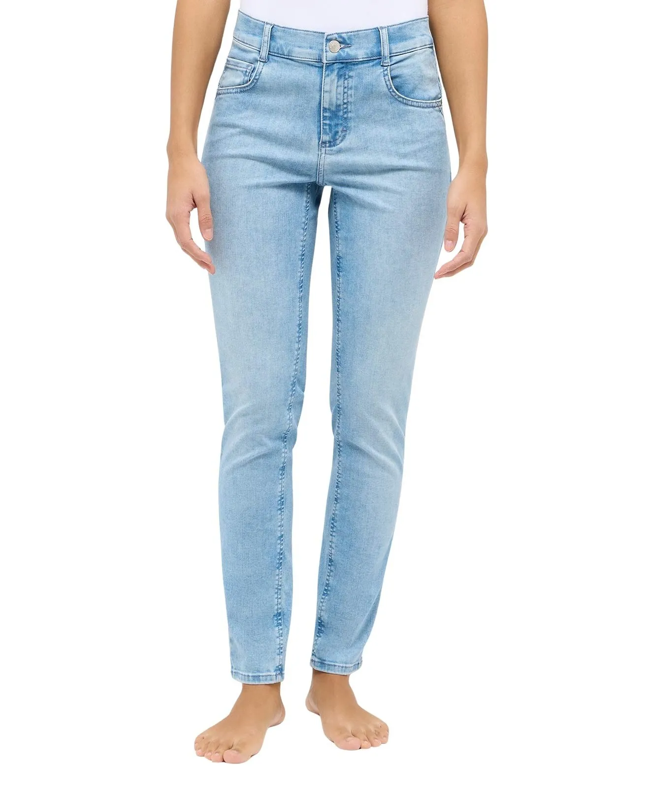 Damen Jeans Skinny Push Up von Angels in Light Blue Used