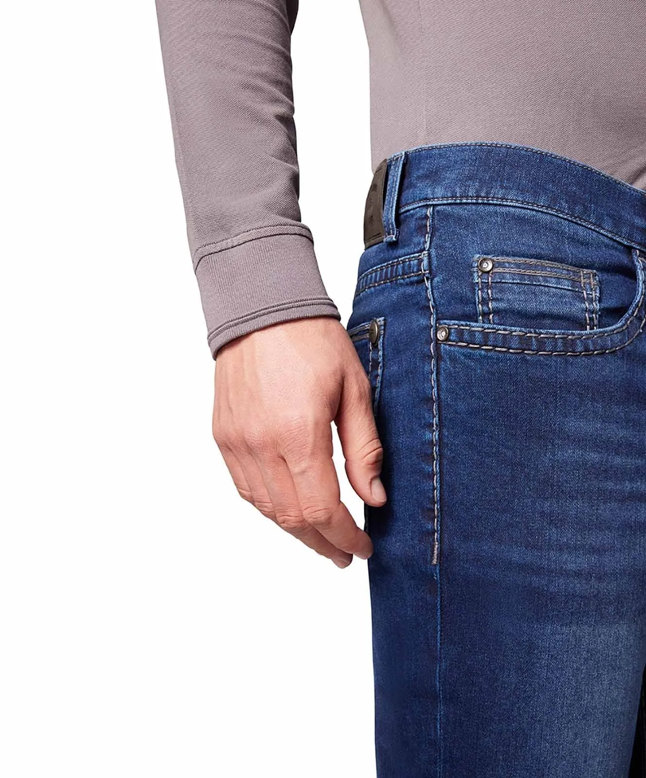 Herren Jeans Rando 1654 Megflex von Pioneer in Blue/Black Used Whisker