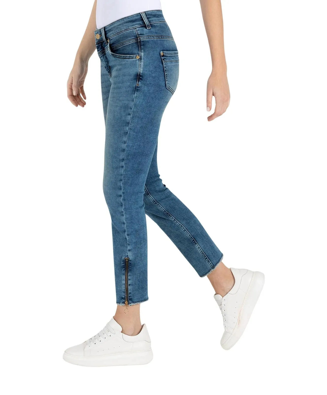 Damen Jeans Rich Slim Chic von MAC in Authentic Indigo Used