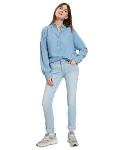 Cross Anya Jeans Slim Fit mit hohem Bund in Bleached-Optik