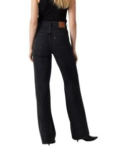Levi's Ribcage Jeans mit weitem Bein in Schwarz
