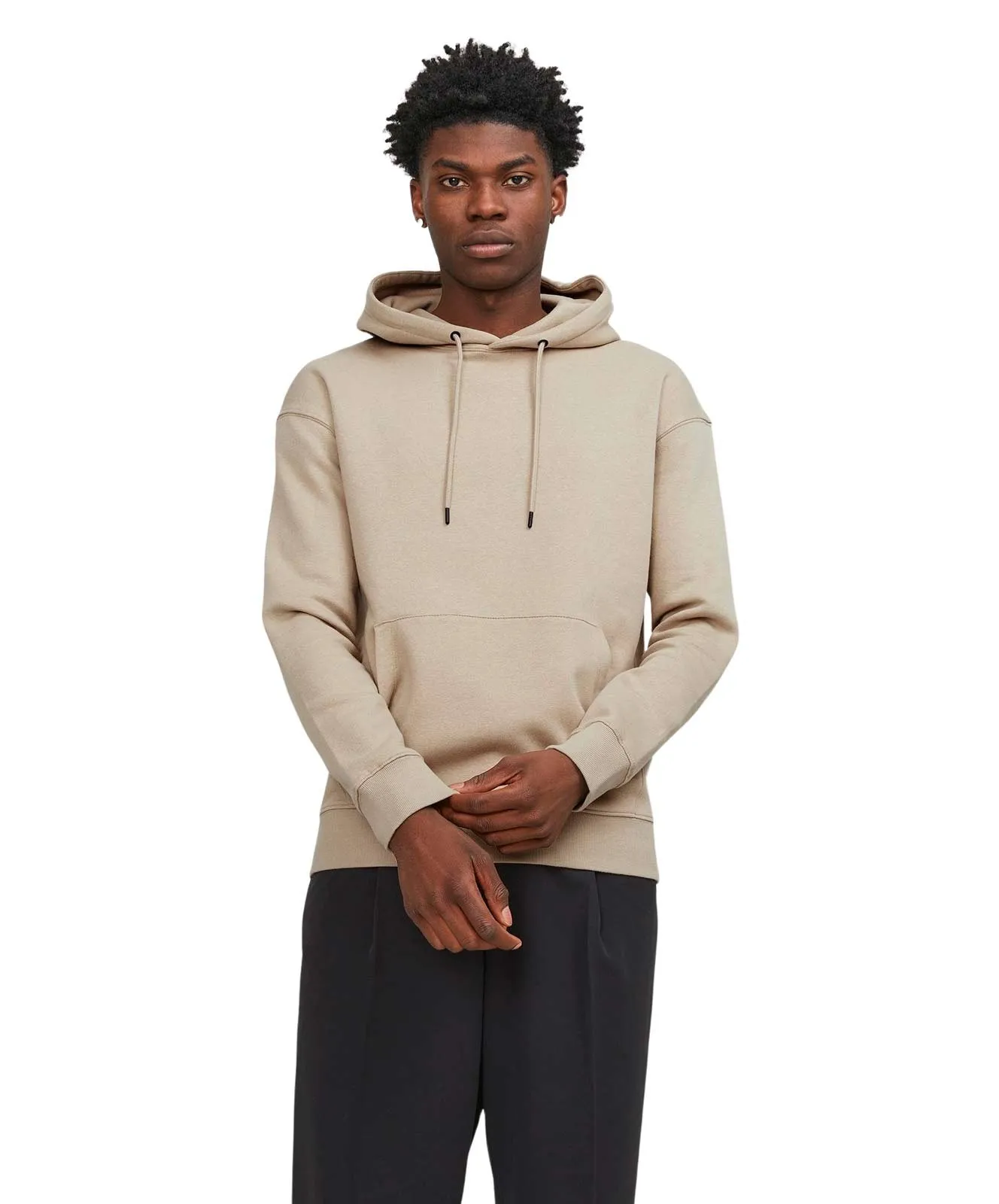 Herren Pullover Star Basic Sweat Hood von Jack & Jones in Crockery