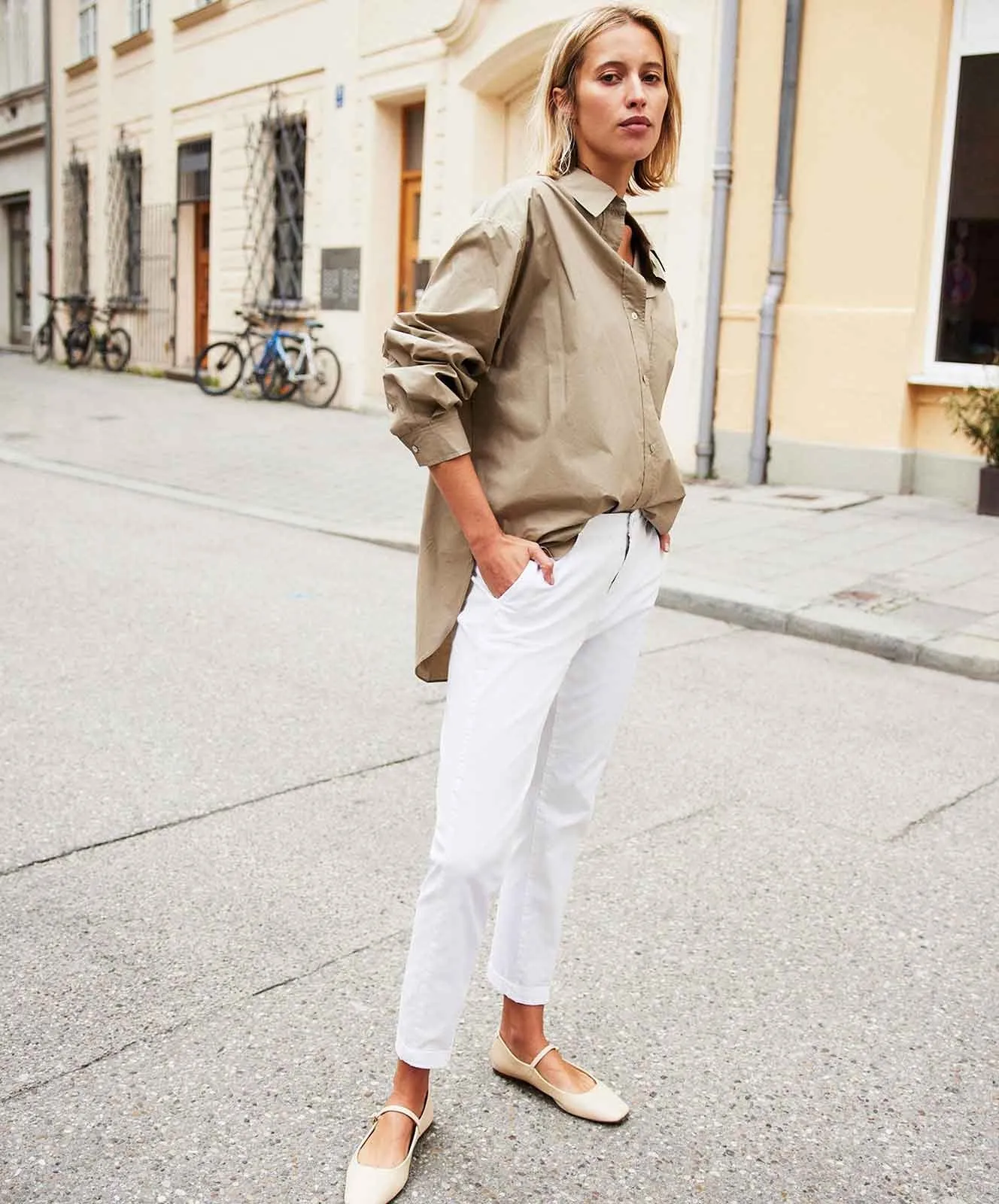 Damen Hose Chino Turn Up von MAC in White