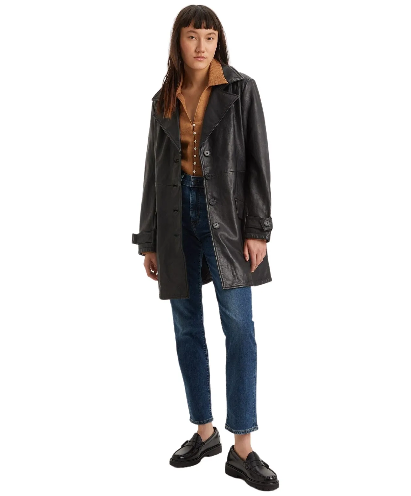 Damen Jeans 724 High Waisted Straight von Levis in Blue Wave Dark