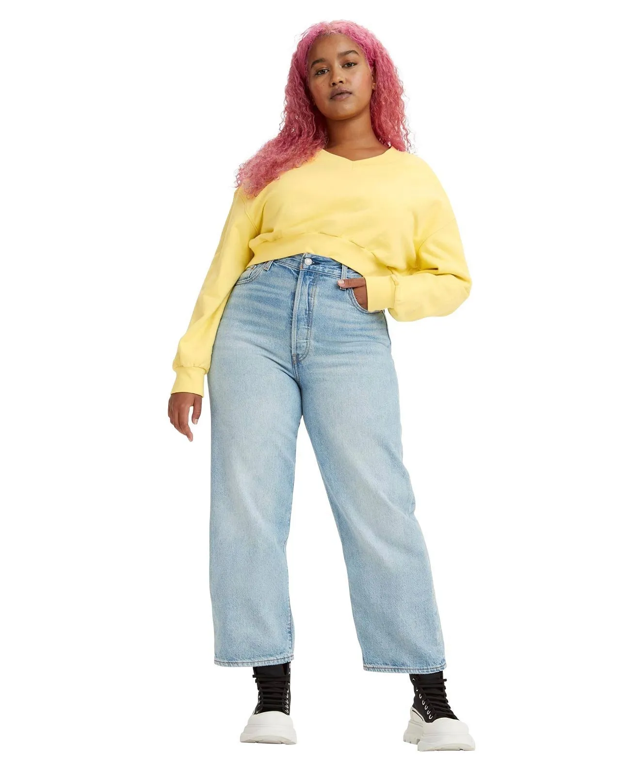 Damen Jeans Ribcage Straight Ankle von Levis in Middle Road