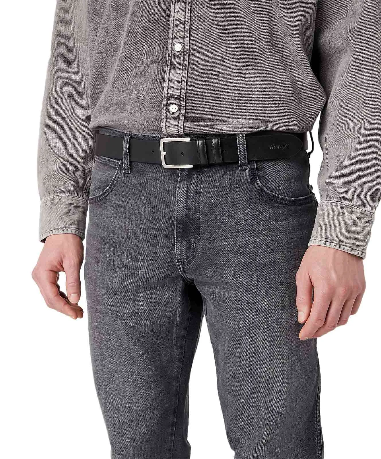 Herren Gürtel Slim Belt von Wrangler in Black