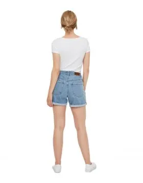 Vero Moda High Waisted Jeansshorts Ninetten in Hellblau