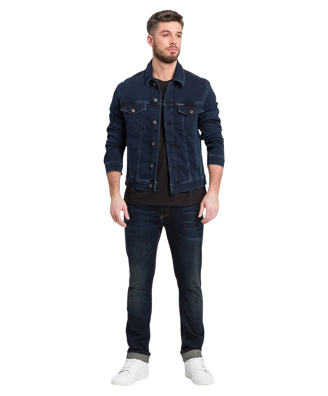 Herren Jacke Denim Jacket von Cross in Blue Black