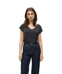 Vero Moda T-Shirt Filli mit V-Ausschnitt in Schwarz