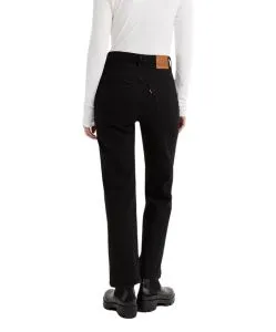 Levi’s Ribcage - Schwarze Ankle Jeans mit geradem Bein