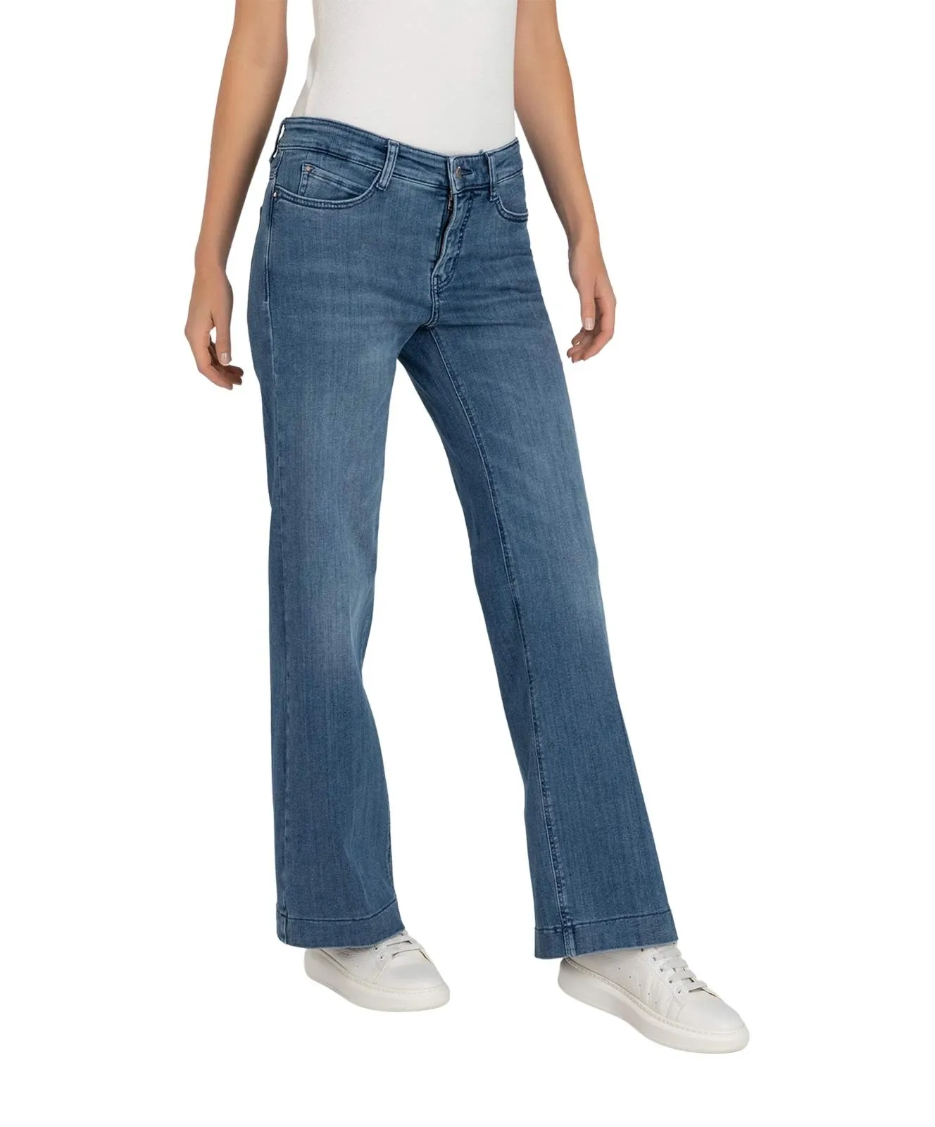Damen Jeans Dream Wide Authentic von MAC in Vintage Blue Basic Wash