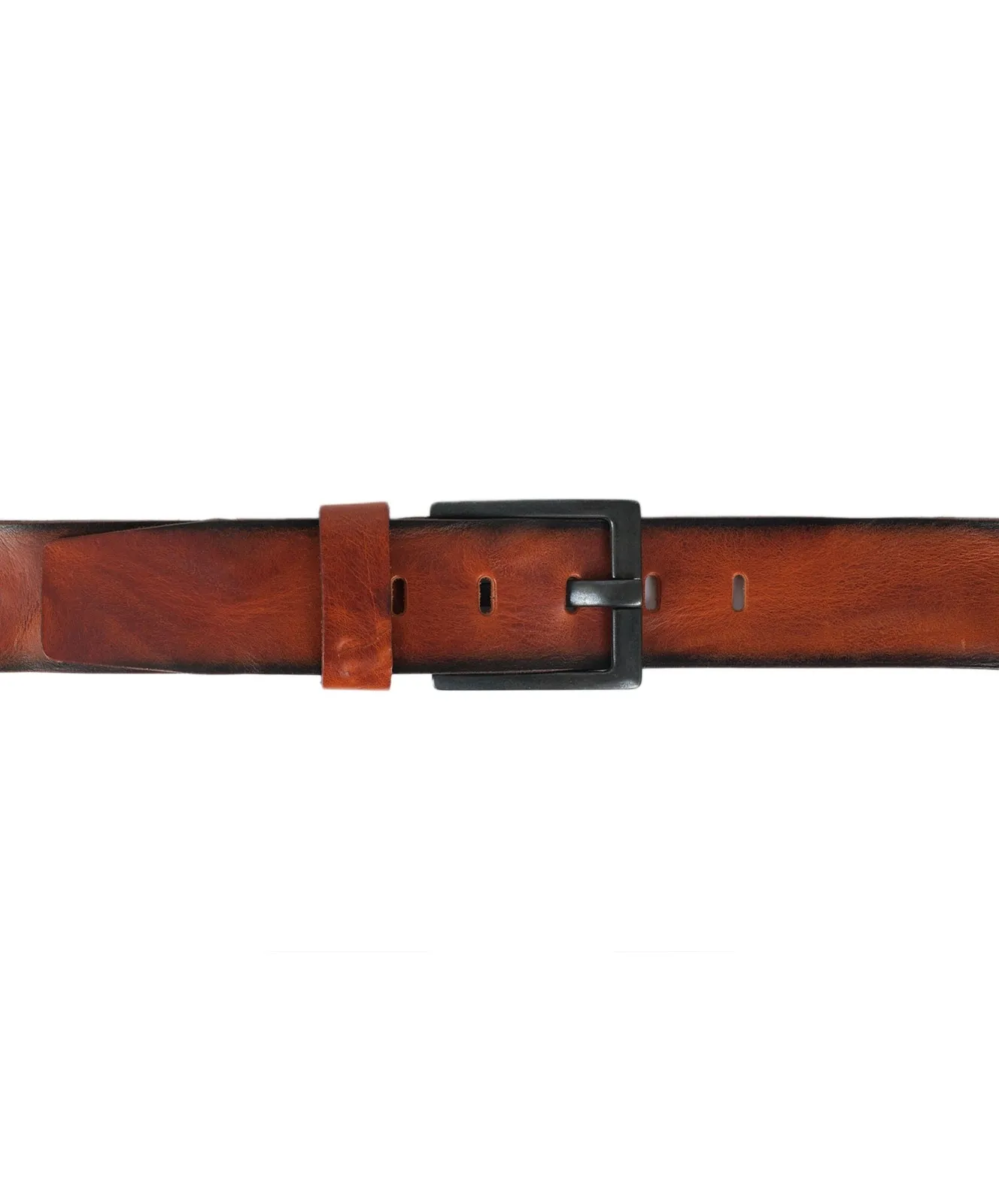 Herren Gürtel 4,5cm Walklederg.geprägt von Bernd Götz in Cognac