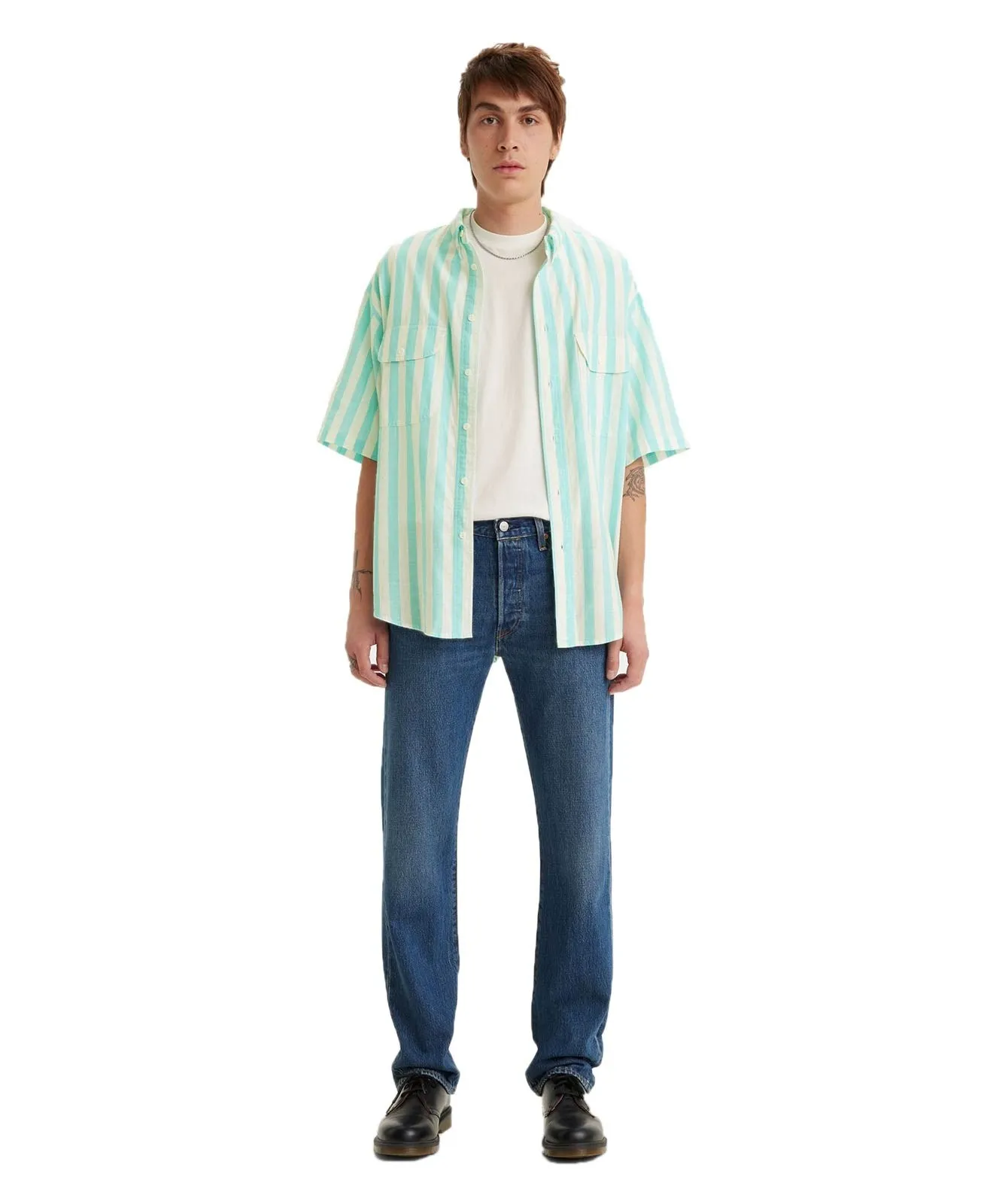 Herren Jeans 501 von Levis in Medium Indigo Stonewash