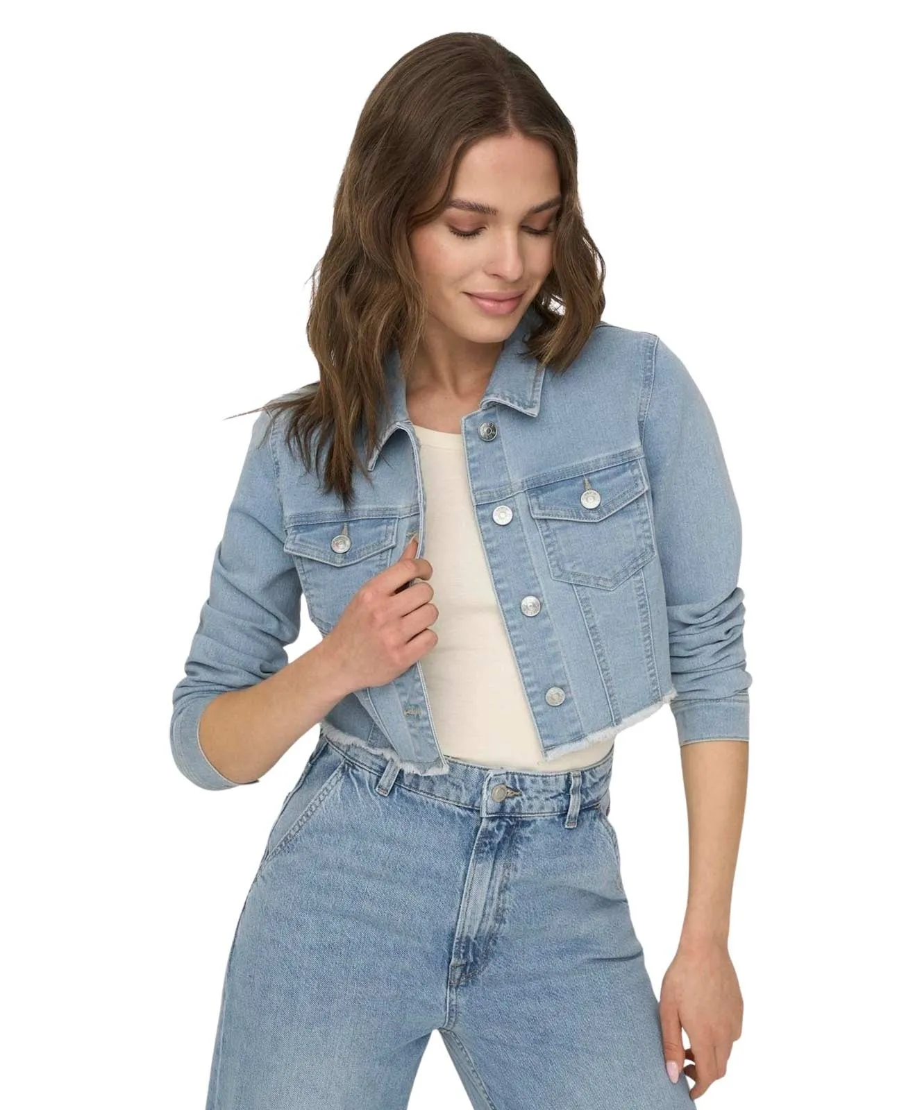 Damen Jacke Wonder Cropped von Only in Medium Blue