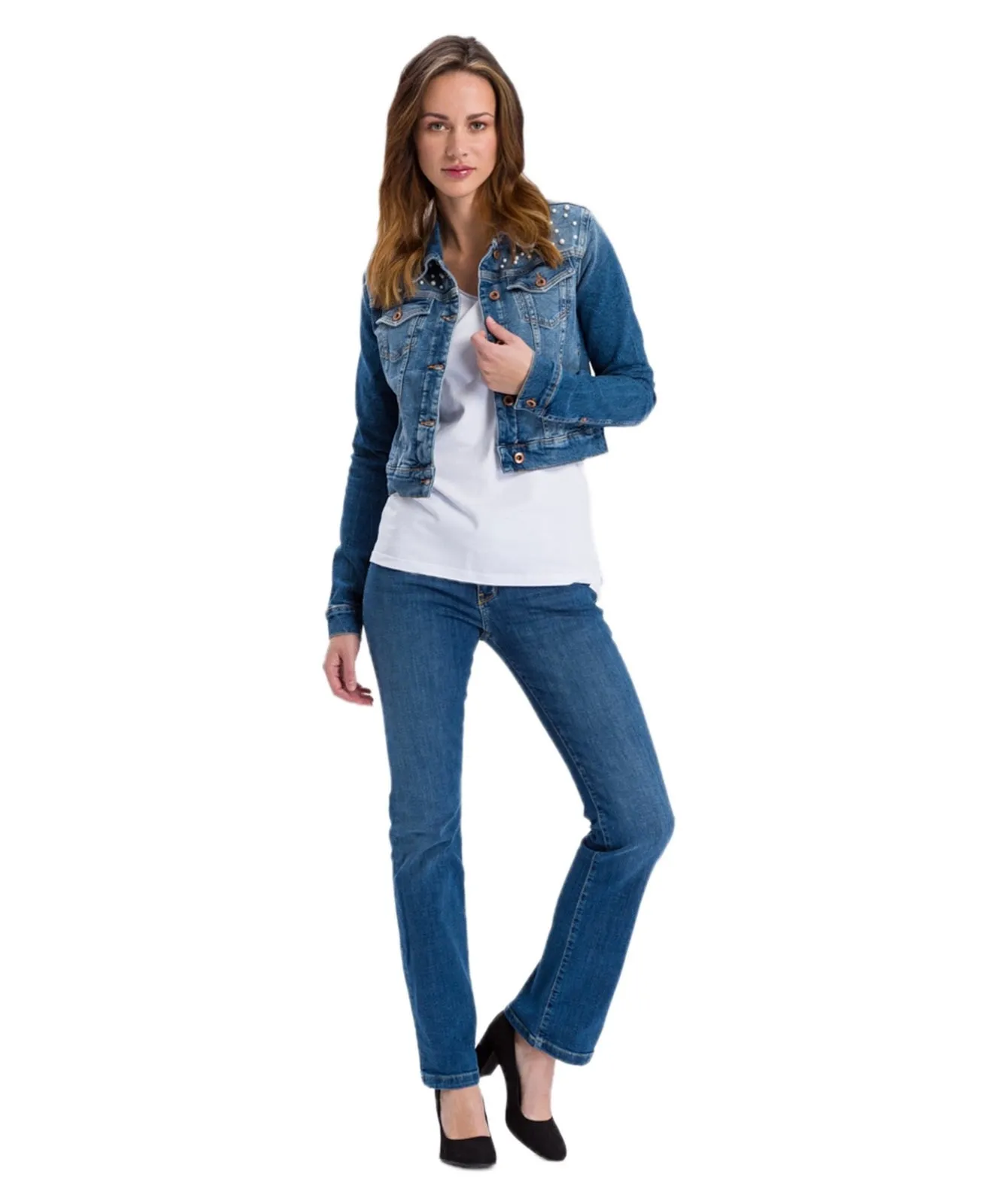Damen Jeans Lauren von Cross in Med Blue