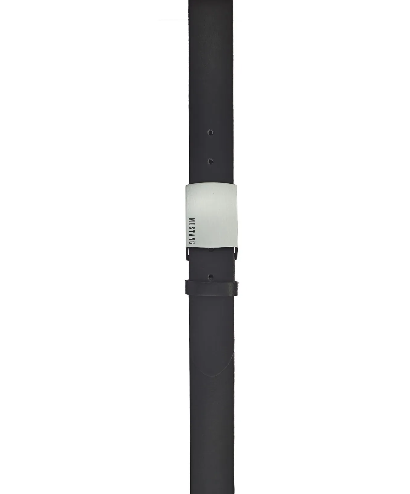 Herren Gürtel 40 mm Ledergürtel mit Schließe von Mustang in Schwarz