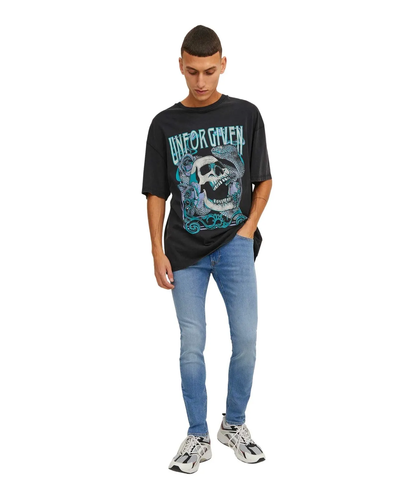 Herren Jeans Liam von Jack & Jones in Blue Denim