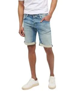 Mustang Chicago Shorts aus Stretch Denim in Hellblau