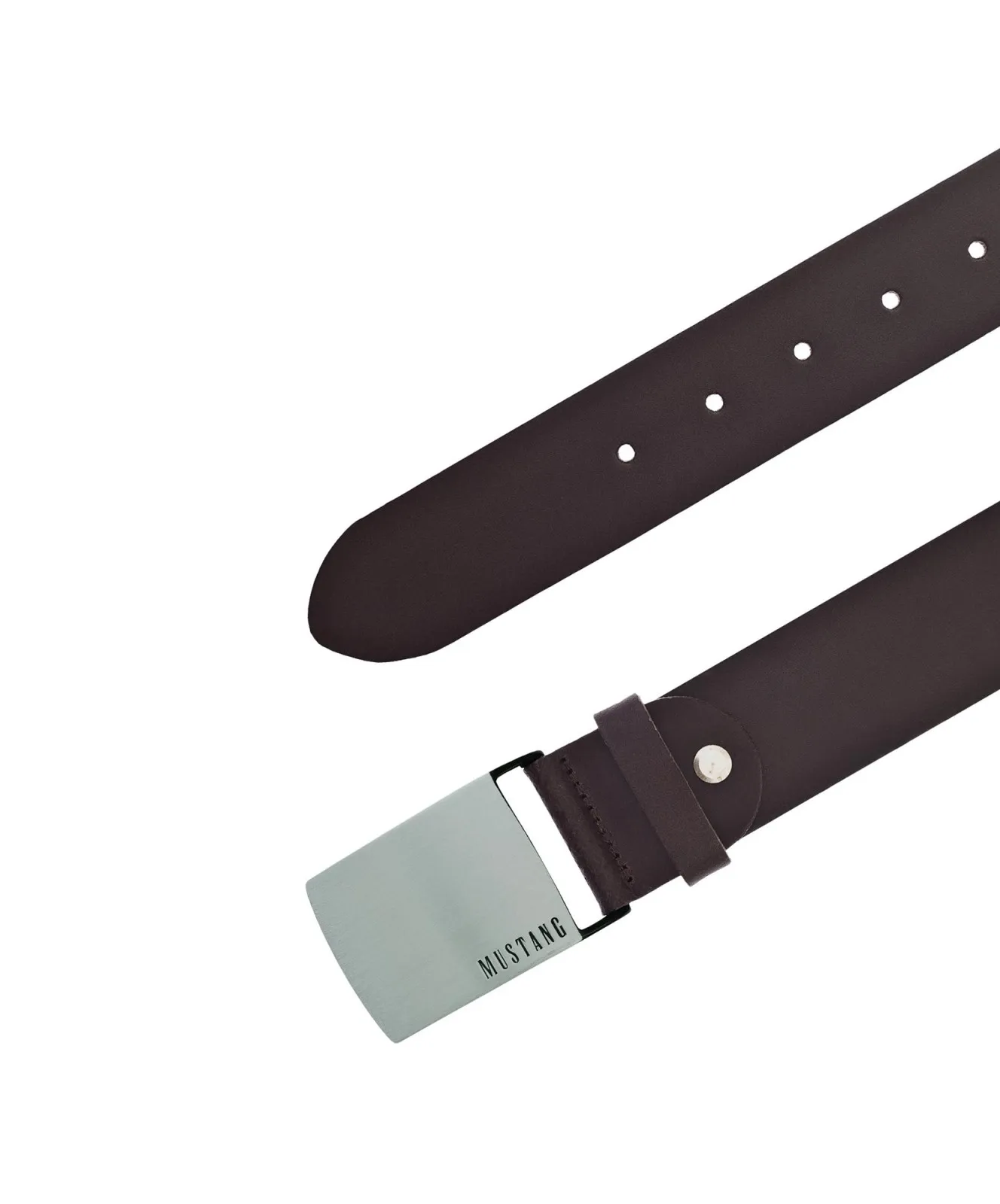 Herren Gürtel 40 mm Ledergürtel mit Schließe von Mustang in Dunkelbraun