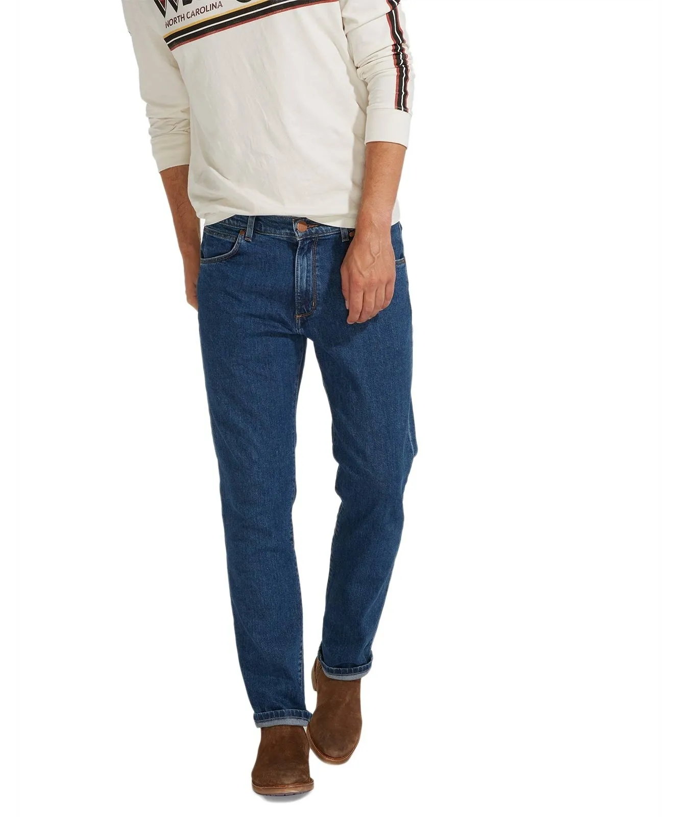 Herren Jeans Greensboro von Wrangler in Darkstone