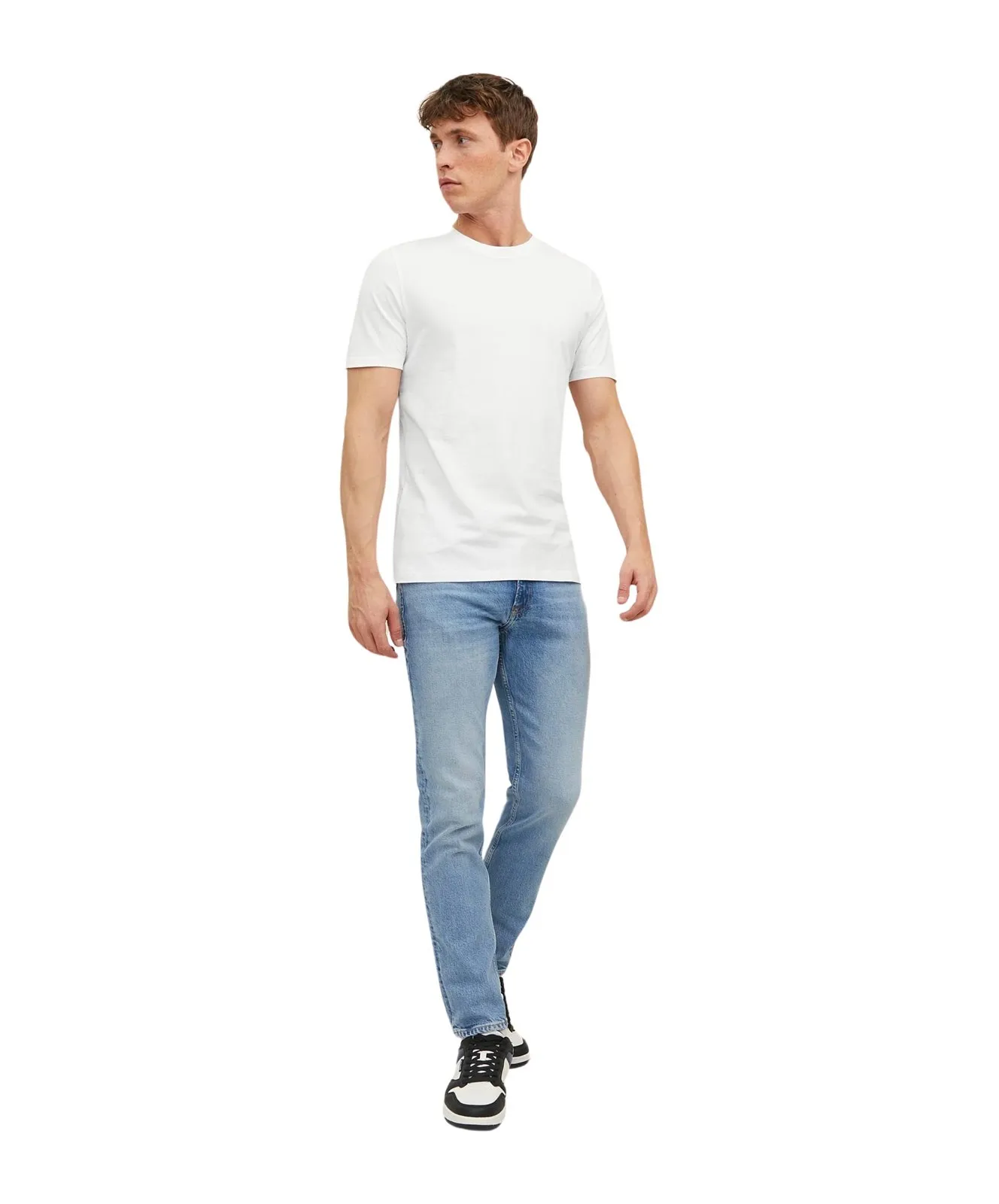 Herren Shirt Organic Basic Tee von Jack & Jones in White