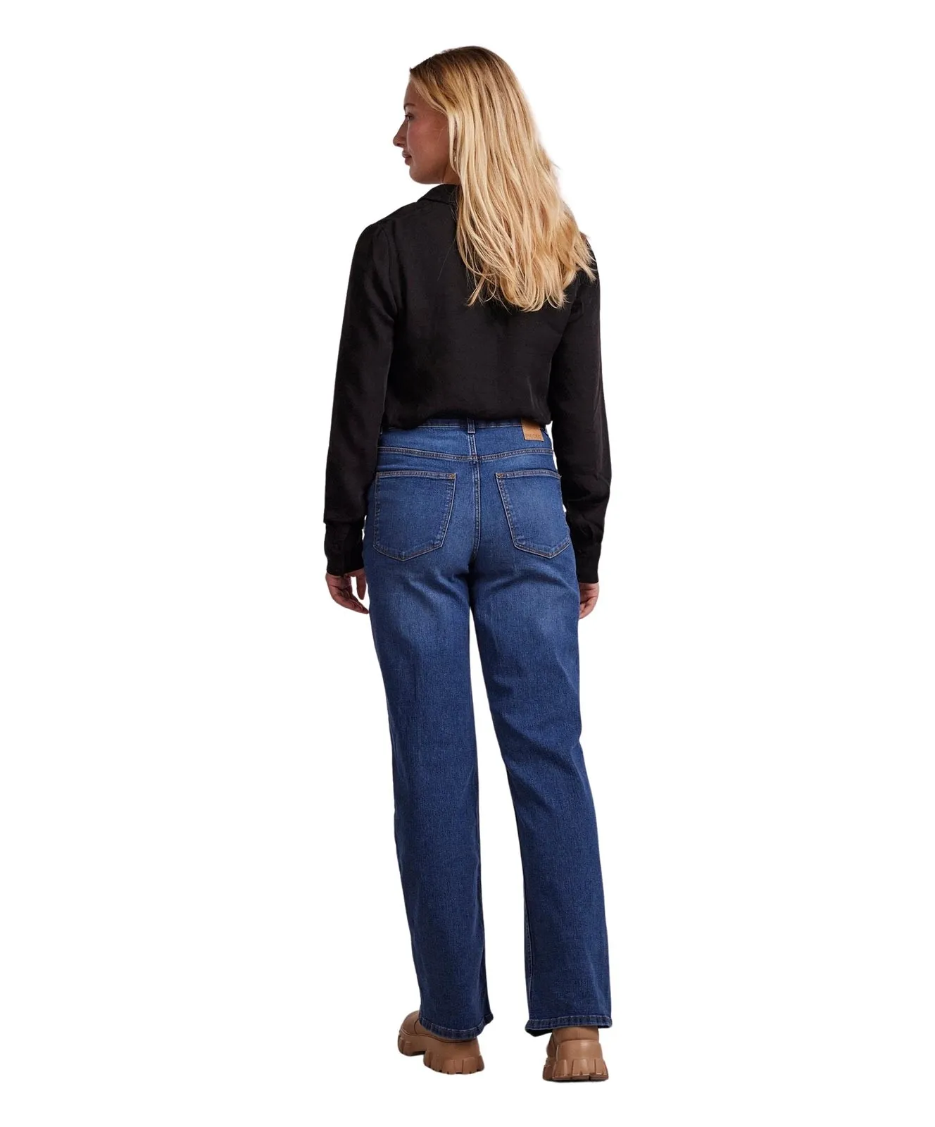Damen Jeans Peggy von Pieces in Medium Blue