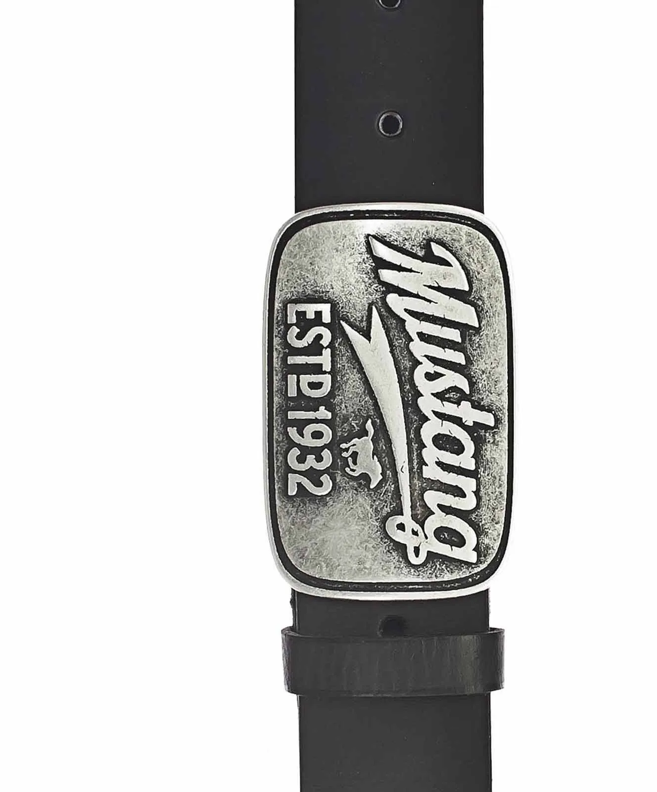 Herren Gürtel 4cm Gürtel aus Echtleder  von Mustang in Black