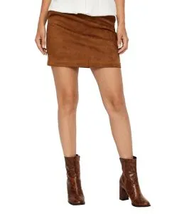 Vero Moda Minirock Donnadina in brauner Wildlederoptik