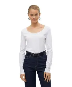 Vero Moda Langarmshirt Maxi aus weißer Baumwolle