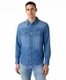 Herren Hemd Western Denim Shirt von Wrangler in Icon Mid Stone