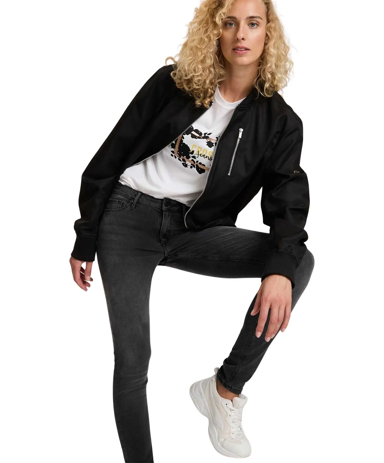Damen Jeans Alan von Cross in Anthrazit