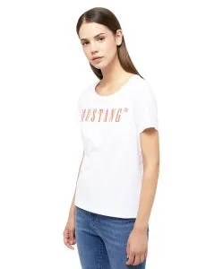 Mustang T-Shirt mit Printlogo Alma in Weiß