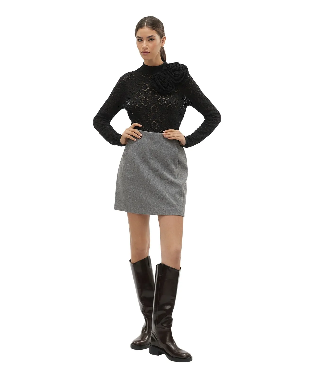 Damen Rock Fortuneallison von Vero Moda in Medium Grey Melange