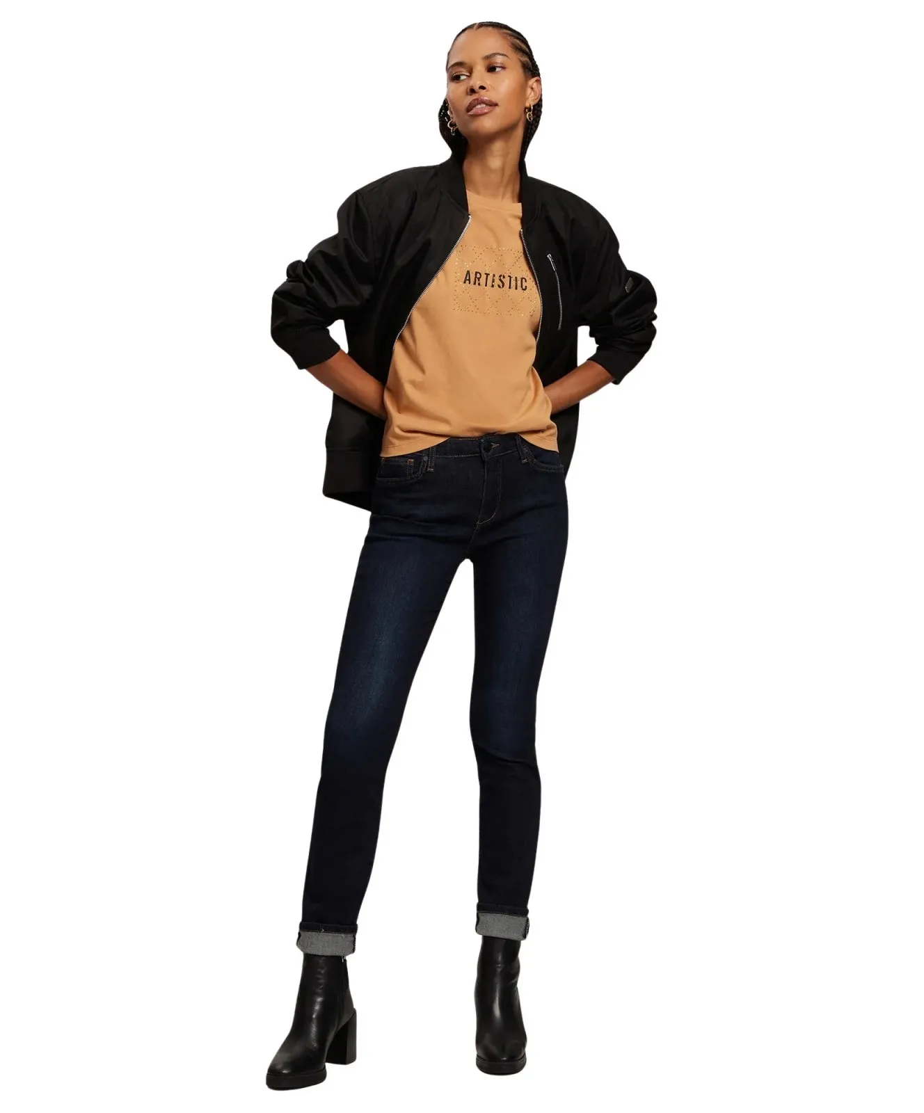 Damen Jeans Anya von Cross in Dark Blue